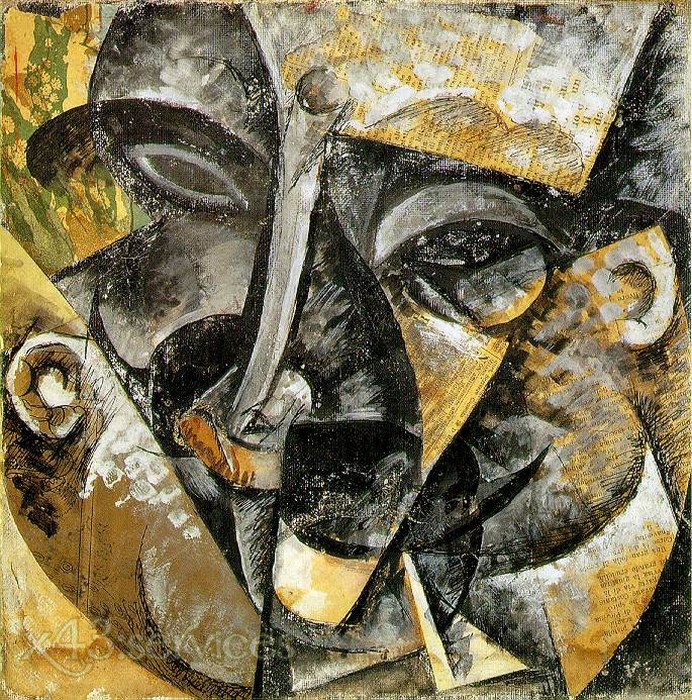 Umberto Boccioni - Dynamik eines maennlichen Kopfes - Dynamism of a man s head